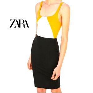 ZARA Colorblock Shift Bodycon Dress - Small